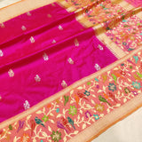 Pink Colour Pure Katan Silk Handwoven Banarasi Saree