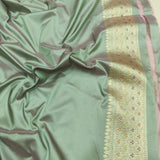 Dual Shade Pure Katan Silk Handwoven Banarasi Saree