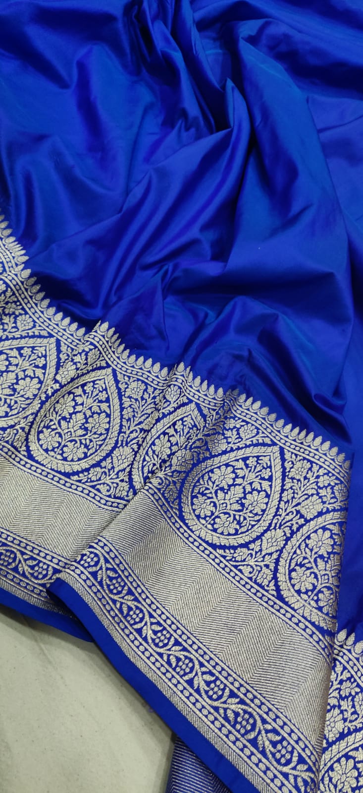 Royal Blue Colour Pure Katan Silk Handwoven Saree