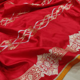 Red Colour Pure Katan Silk Handwoven Banarasi Saree
