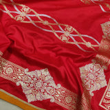 Red Colour Pure Katan Silk Handwoven Banarasi Saree