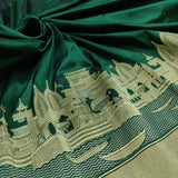 Bottle Green Colour Pure Katan Silk Handwoven Banarasi Saree