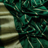Bottle Green Colour Pure Katan Silk Handwoven Banarasi Saree