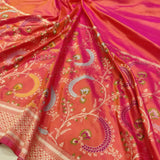 Dual Shade Pure Katan Silk Handwoven Banarasi Saree