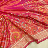 Dual Shade Pure Katan Silk Handwoven Banarasi Saree
