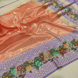 Orange Colour Pure Tissue Silk Handwoven Banarasi Saree