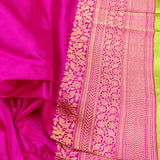 Yellow Colour Pure Tussar Silk Handwoven Banarasi saree