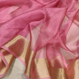 Pink Colour Pure Tissue Silk Handwoven Banarasi Saree