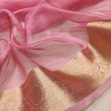 Pink Colour Pure Tissue Silk Handwoven Banarasi Saree