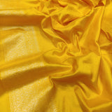 Yellow Color Pure Katan Silk Handwoven Banarasi Saree