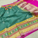 Pure Kora Silk Handwoven Banarasi Saree