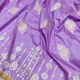 Lavender Colour Pure Katan Silk Handwoven Banarasi Saree
