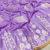 Lavender Colour Pure Katan Silk Handwoven Banarasi Saree