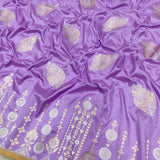 Lavender Colour Pure Katan Silk Handwoven Banarasi Saree