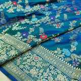 Dual Shade Pure Katan Silk Handwoven Banarasi Saree