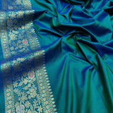 Dual Shade Pure Katan Silk Handwoven Banarasi Saree