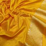 Yellow Color Pure Katan Silk Handwoven Banarasi Saree