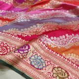 Multicolor Pure Katan Silk Handwoven Banarasi Saree
