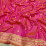 Dual Shade Pure Katan Silk Handwoven Banarasi Saree