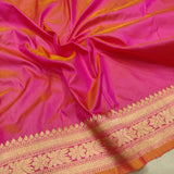 Dual Shade Pure Katan Silk Handwoven Banarasi Saree