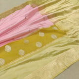 Baby Pink Colour Pure Katan Silk Handwoven Banarasi Saree