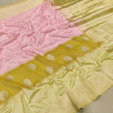 Baby Pink Colour Pure Katan Silk Handwoven Banarasi Saree