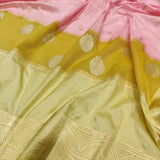 Baby Pink Colour Pure Katan Silk Handwoven Banarasi Saree