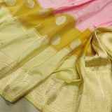 Baby Pink Colour Pure Katan Silk Handwoven Banarasi Saree