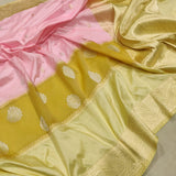Baby Pink Colour Pure Katan Silk Handwoven Banarasi Saree
