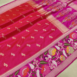 Pink Colour Pure Katan Silk Handwoven Banarasi Saree