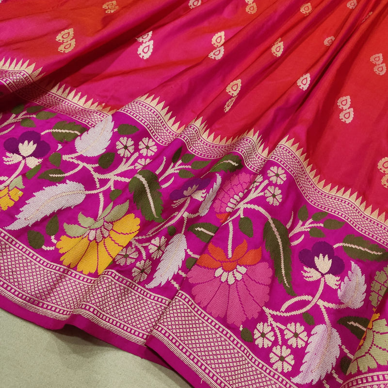 Pink Colour Pure Katan Silk Handwoven Banarasi Saree