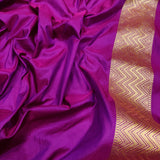 Dual Shade Pure Katan Silk Handwoven Banarasi Saree