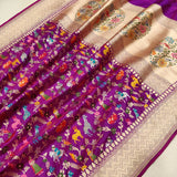 Dual Shade Pure Katan Silk Handwoven Banarasi Saree