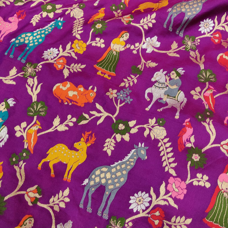 Dual Shade Pure Katan Silk Handwoven Banarasi Saree