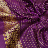 Lavender Color Pure Kora Silk Handwoven Banarasi Saree