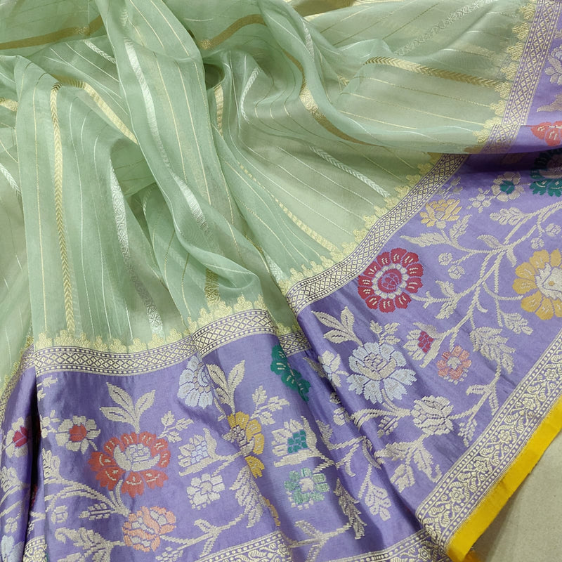 Pure Kora Silk Handwoven Banarasi Saree