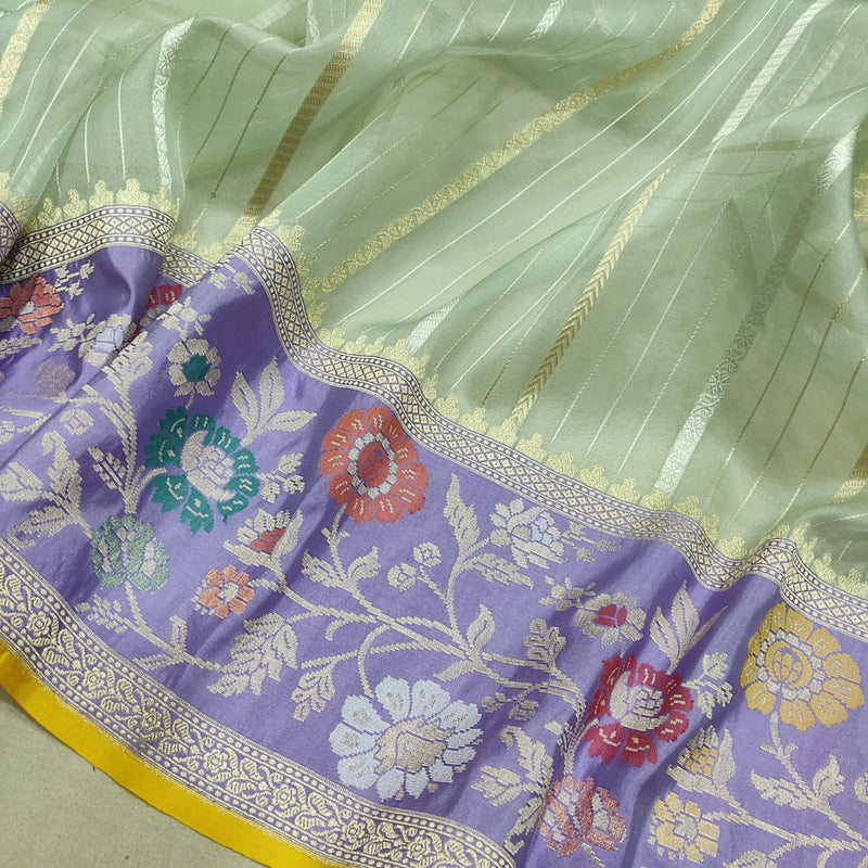 Pure Kora Silk Handwoven Banarasi Saree