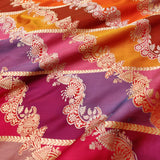 Multicolor  Pure Katan Silk Handwoven Banarasi Rangkat Saree