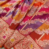 Multicolor  Pure Katan Silk Handwoven Banarasi Rangkat Saree