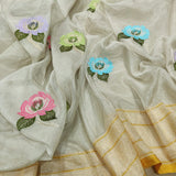 Pure Ektara Tissue Cotton Handwoven Banarasi Saree