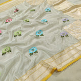 Pure Ektara Tissue Cotton Handwoven Banarasi Saree