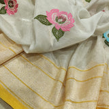 Pure Ektara Tissue Cotton Handwoven Banarasi Saree