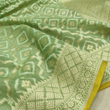 Green Colour Pure Cotton Jamdani Handwoven Banarasi Saree
