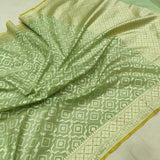 Green Colour Pure Cotton Jamdani Handwoven Banarasi Saree