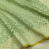 Green Colour Pure Cotton Jamdani Handwoven Banarasi Saree