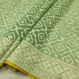 Green Colour Pure Cotton Jamdani Handwoven Banarasi Saree