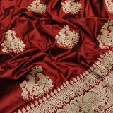 Maroon Colour Pure Katan Silk Handwoven Banarasi Saree