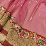 Pink Color Pure Kora Silk Handwoven Banarasi Saree