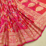 Dual Shade Pure Katan Silk Handwoven Banarasi Saree