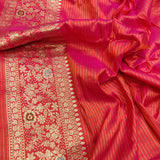 Dual Shade Pure Katan Silk Handwoven Banarasi Saree